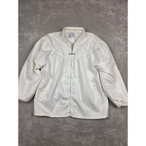 Vintage Winning Moves Windbreaker Jacket Womens XL White Made in USA Zip *Read